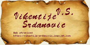Vikentije Srdanović vizit kartica
